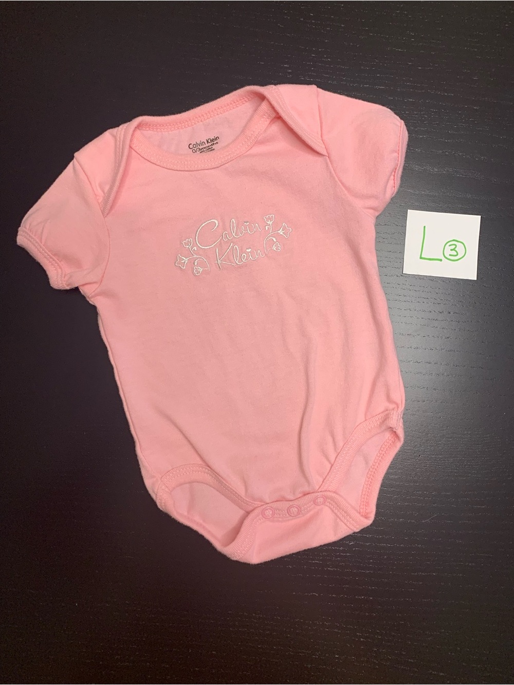 ⭐️5/$10.00⭐️ Calvin Klein 0-3m Pink Baby Onesie